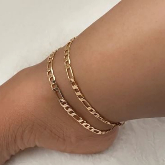 SALE!! Gold Dipped Figaro Anklet - Picture 1 of 2